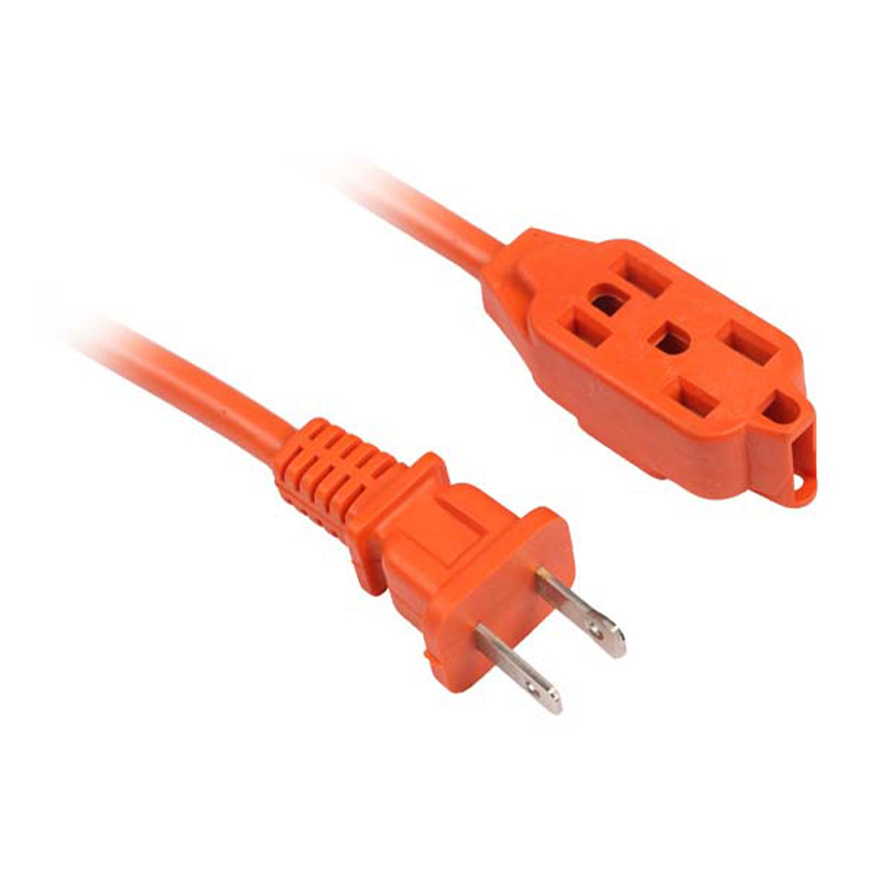 Kabel Ekstensi Luar Ruangan Multi-Outlet Oranye Terang dengan Steker AS 2 Cabang FP-670,FP-671